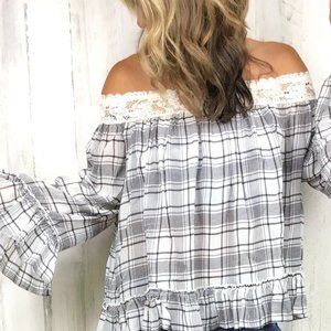 LOFT: Off the Shoulder Lace Blouse